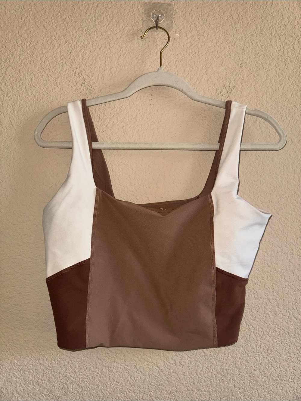 YPB Abercrombie & Fitch Color Block Square Neck Cropped Tank Large Curve Love